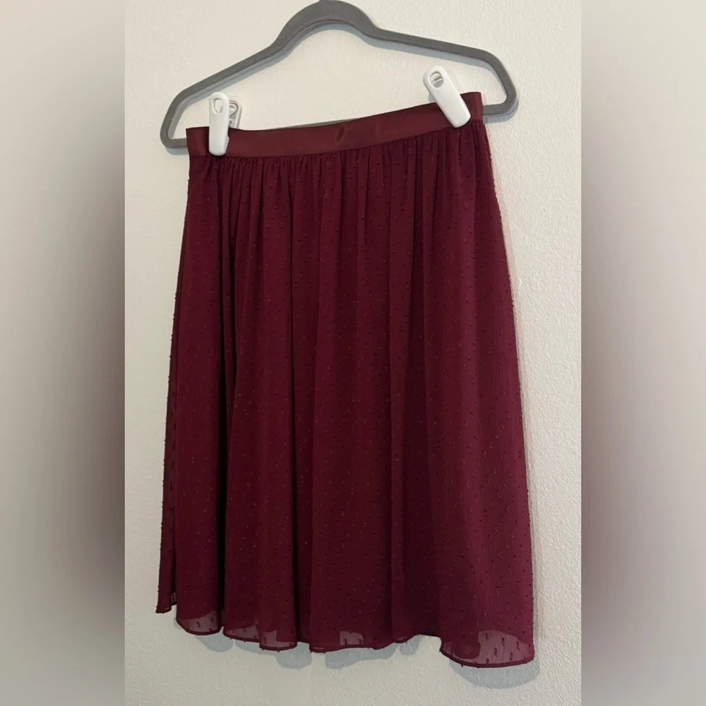 Brooks Brothers Embroidered Dot Flowy Chiffon A-line Skirt Office Party SIZE 4